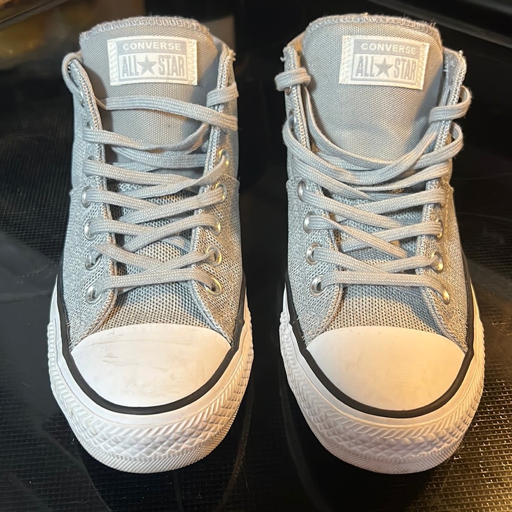 Converse All-Star grey and white high top sneakers women’s size 8